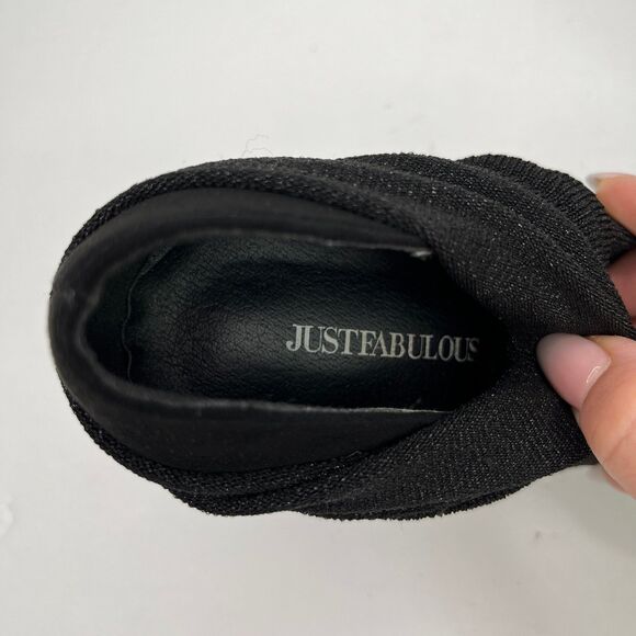 Women's Pointed Toe Stiletto Ankle Boots Slip On Stretch Booties Black Size 9.5 - Picture 5 of 12